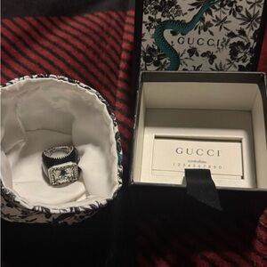 Gucci  Silver and Black Oversized Ring